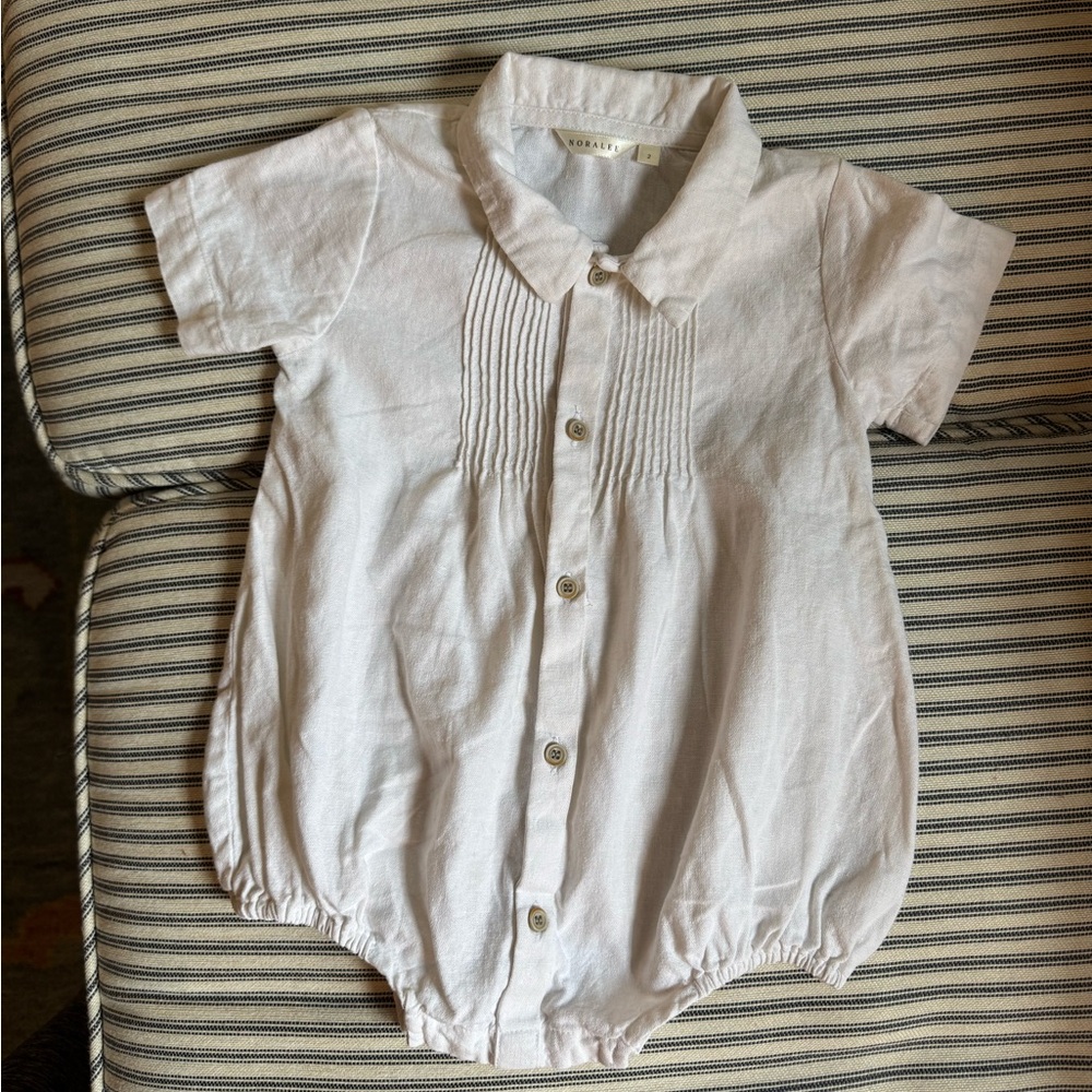 Soft White Baby One-Piece Romper